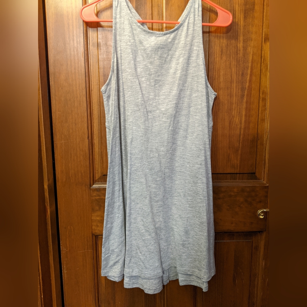 Gray dress with tie in the back
